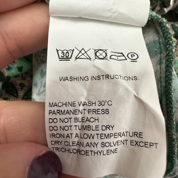 Farm Rio Green Floral Print Honolulu Wide Leg Pant Jumpsuit XS Anthropologie - Picture 7 of 11